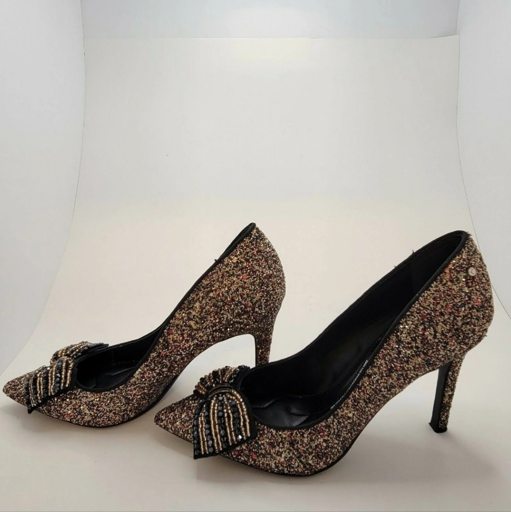 Circus by Sam Edelman Bow Rhinestone Sequin Glitter Heel